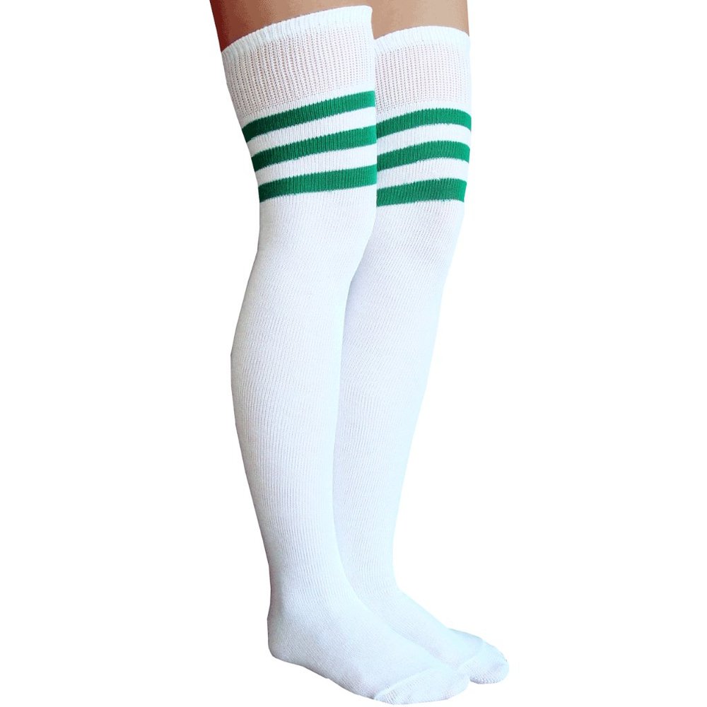 White/Green Thigh Highs